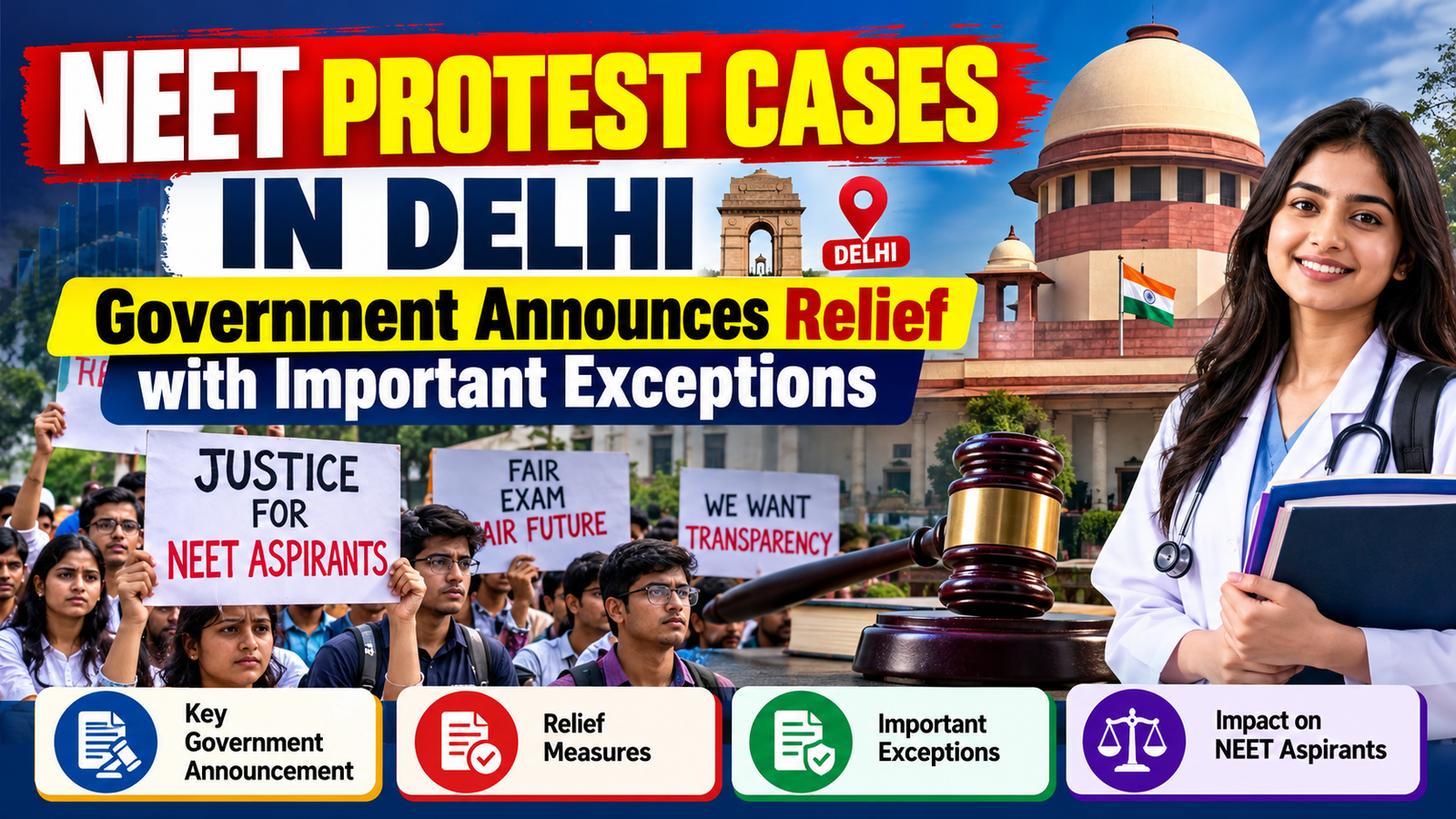 NEET Protest cases in Delhi: authorities publicizes comfort with crucial Exceptions